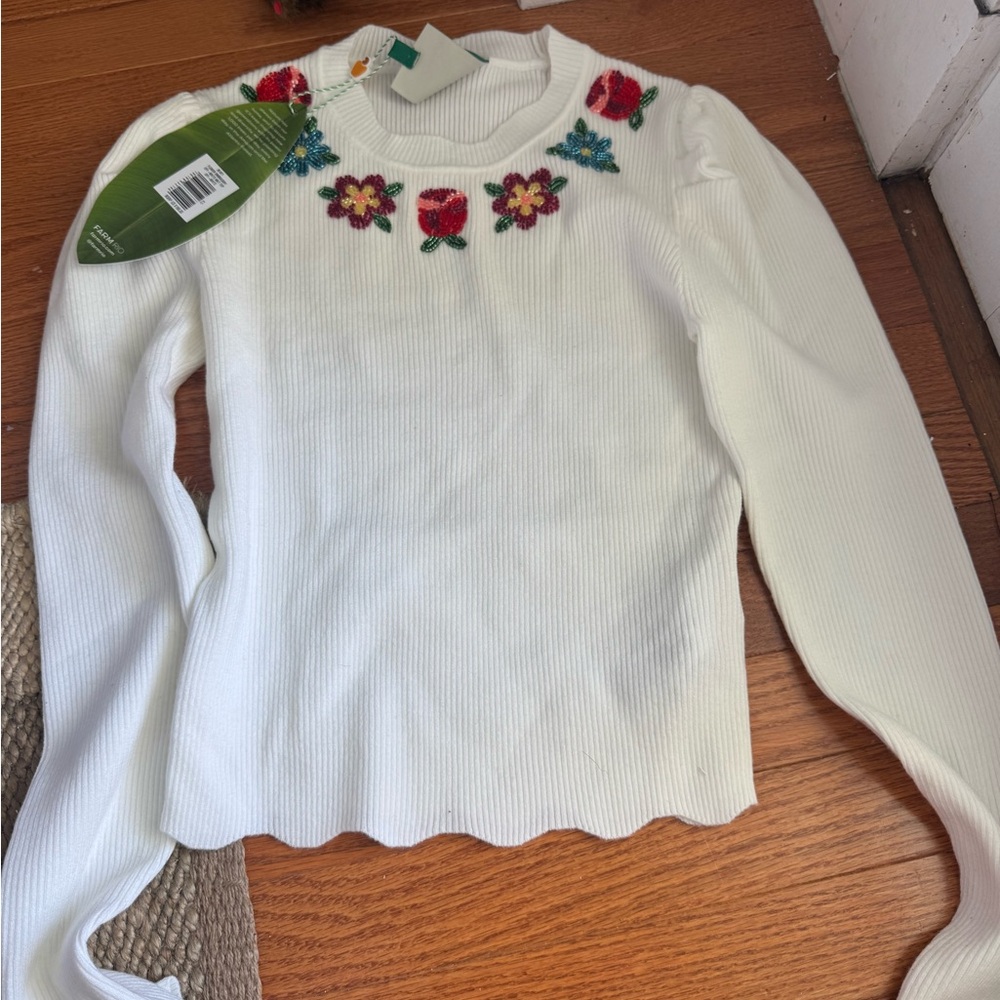 Farm Rio sweater with beaded detail